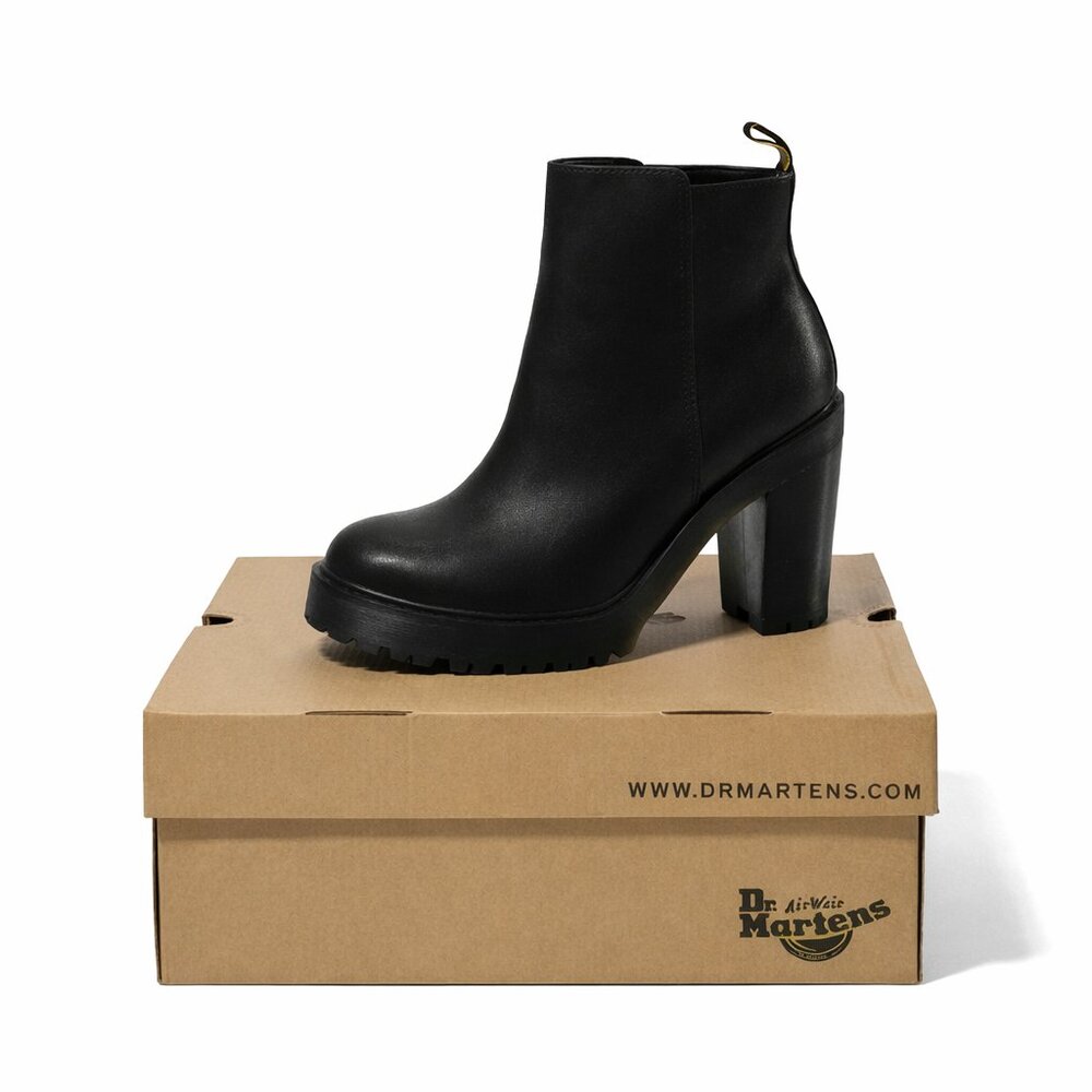 Dr. Martens Magdalena Black Platform Heel Boots Women’s Size 8 Chunky